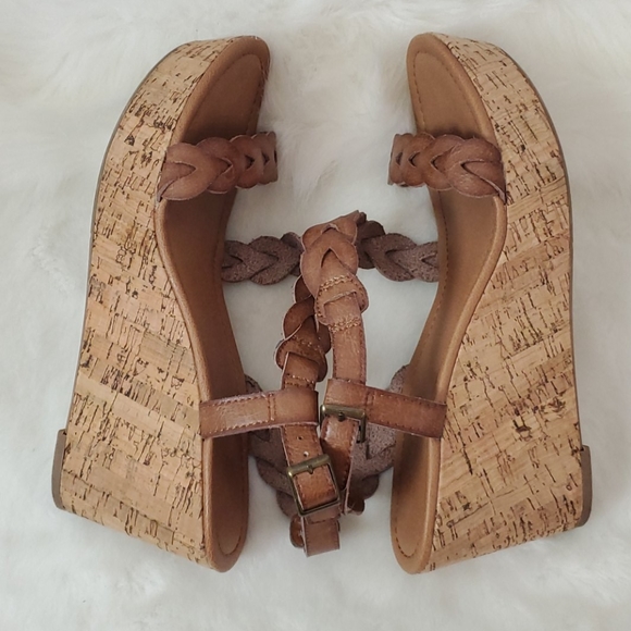 Coach and Four cork sandals brown strap leather strips women size 9M - Picture 6 of 12